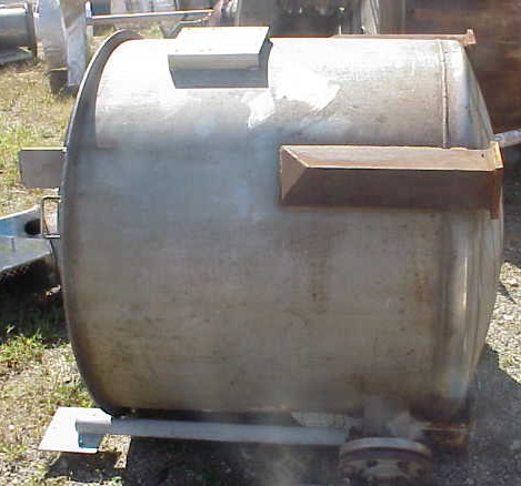 250 Gallon Stainless Steel Tank. Has bracket to mount clamp-on Mixer (Mixers can be purchased separately) Open top with hinged cover, dish bottom. Openings: side- 1-2